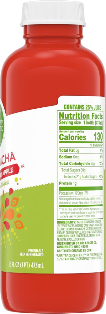 slide 3 of 3, Simple Truth Organic Cranberry Apple Kombucha - 16 fl oz, 16 fl oz