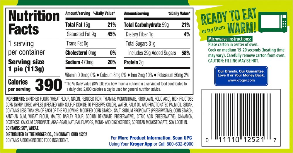 slide 2 of 2, Kroger Apple Fruit Pie, 4 oz