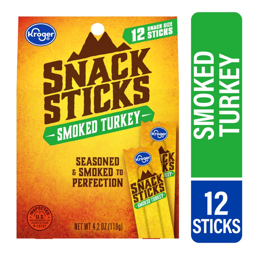 slide 1 of 4, Kroger Smoked Turkey Snack Sticks, 4.2 oz
