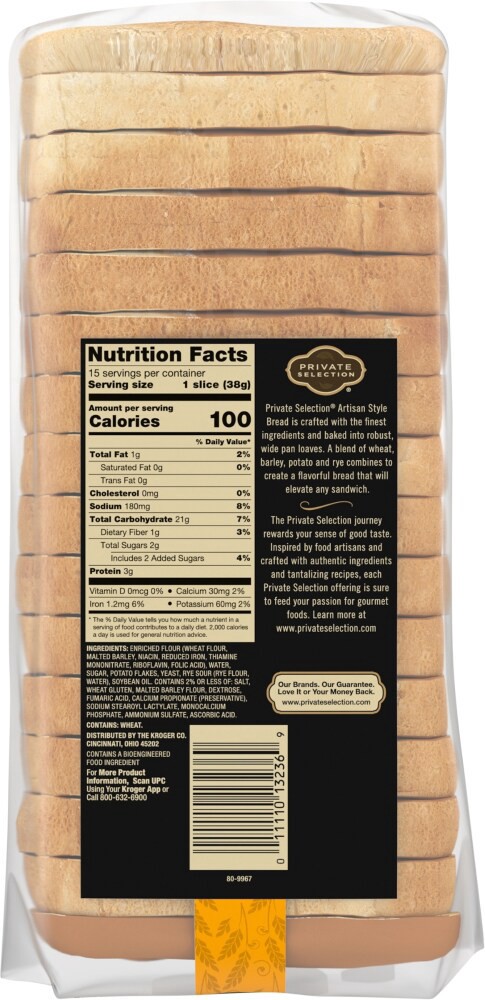 slide 3 of 5, Private Selection Artisan Style Rustic Potato Thick Cut Bread, 20 oz