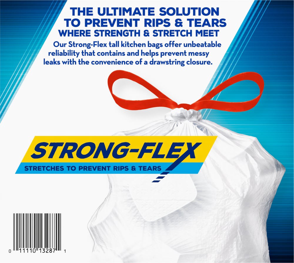 slide 2 of 3, Kroger Strong-Flex Unscented Tall Kitchen 13 Gallon Drawstring Bags, 120 ct