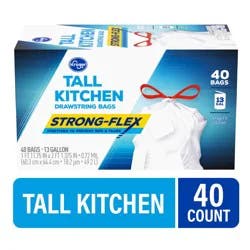 Kroger® 13 Gallon Unscented Strong Flex Tall Kitchen Drawstring Trash Bags