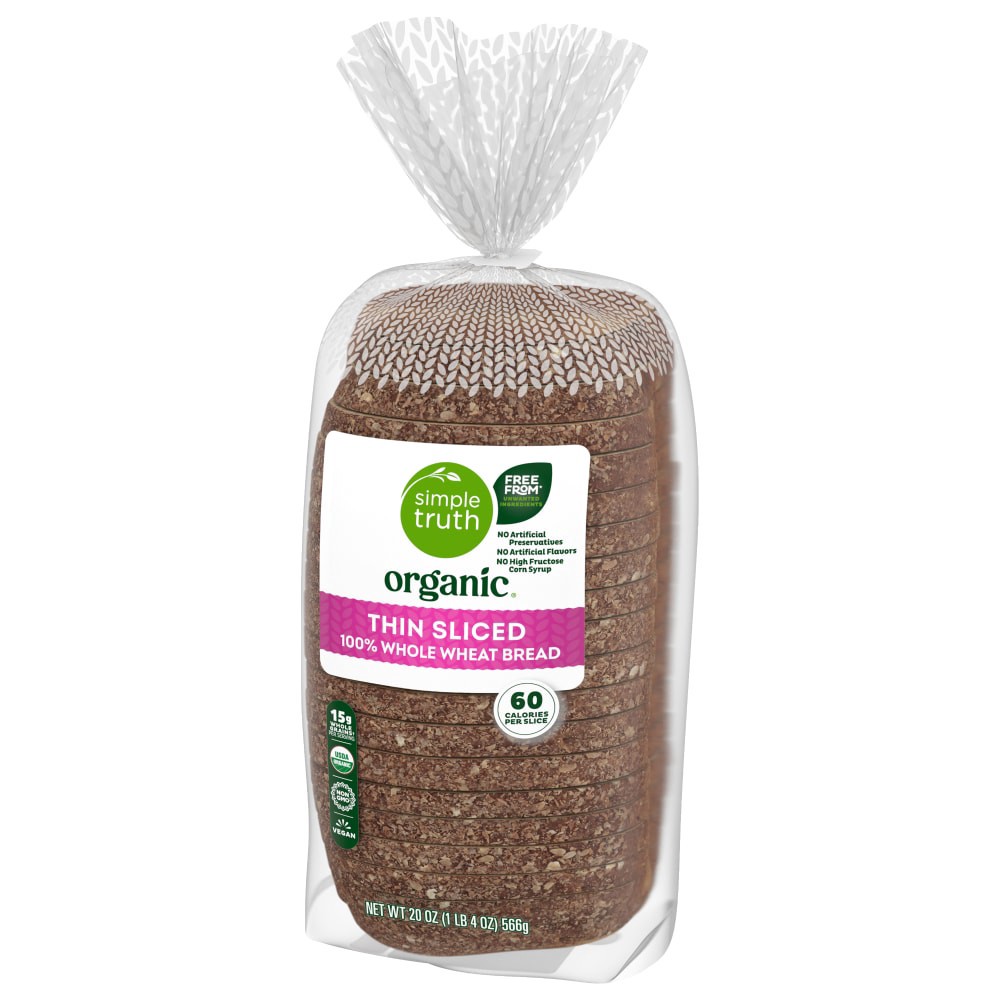 slide 5 of 6, Simple Truth Organic Thin Sliced 100% Whole Wheat Bread, 20 oz