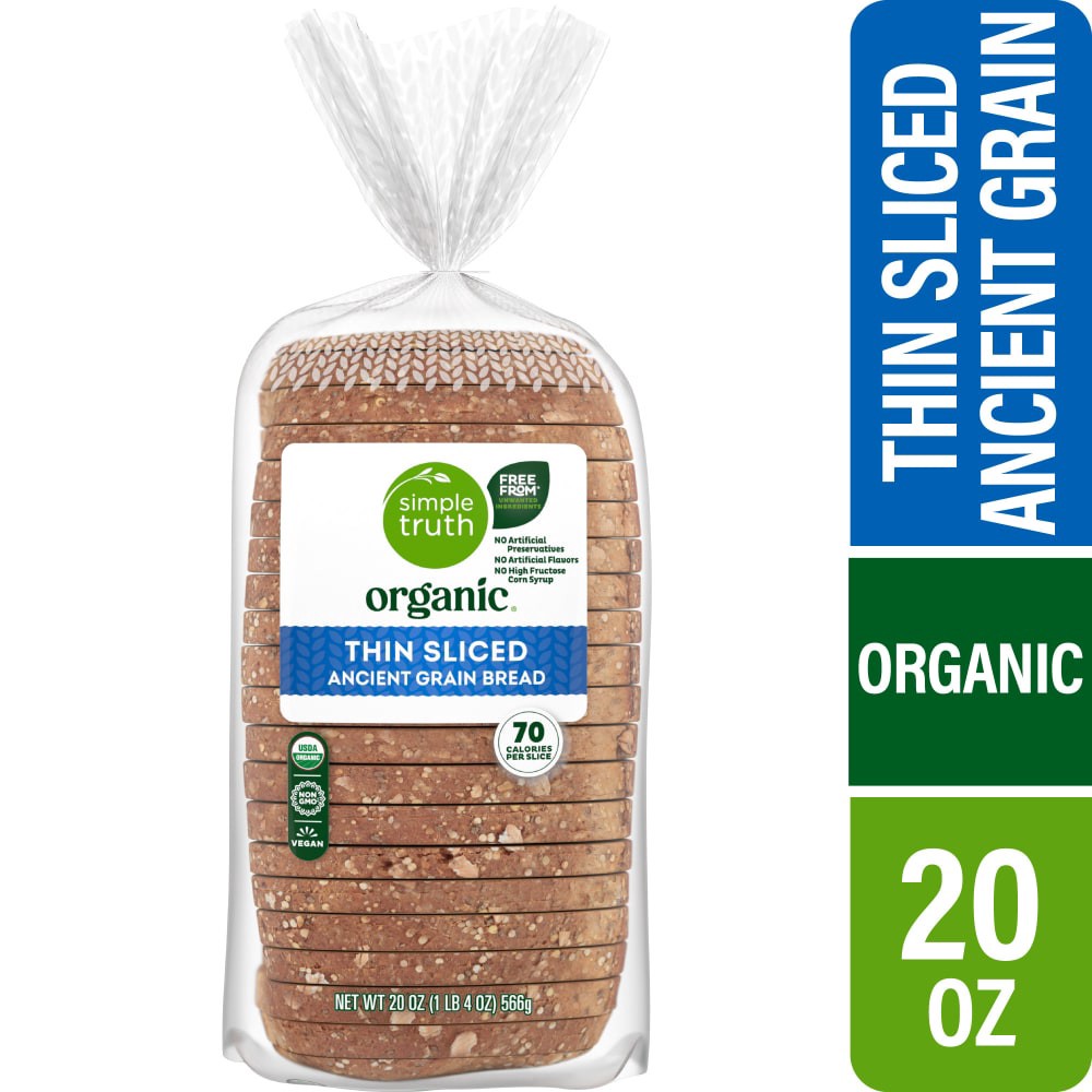 slide 2 of 2, Simple Truth Organic Organic Thin Sliced Ancient Grain Bread, 20 oz