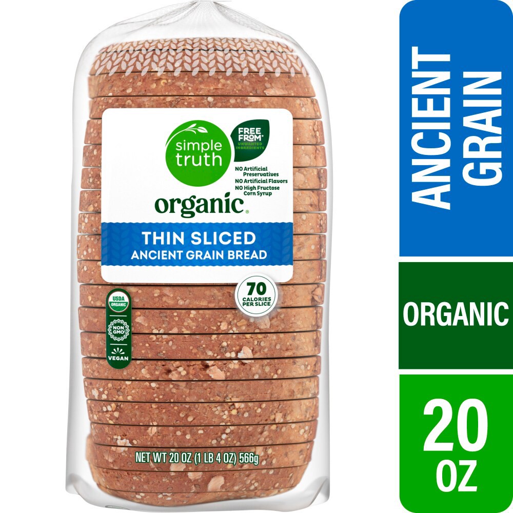slide 2 of 2, Simple Truth Organic Organic Thin Sliced Ancient Grain Bread, 20 oz