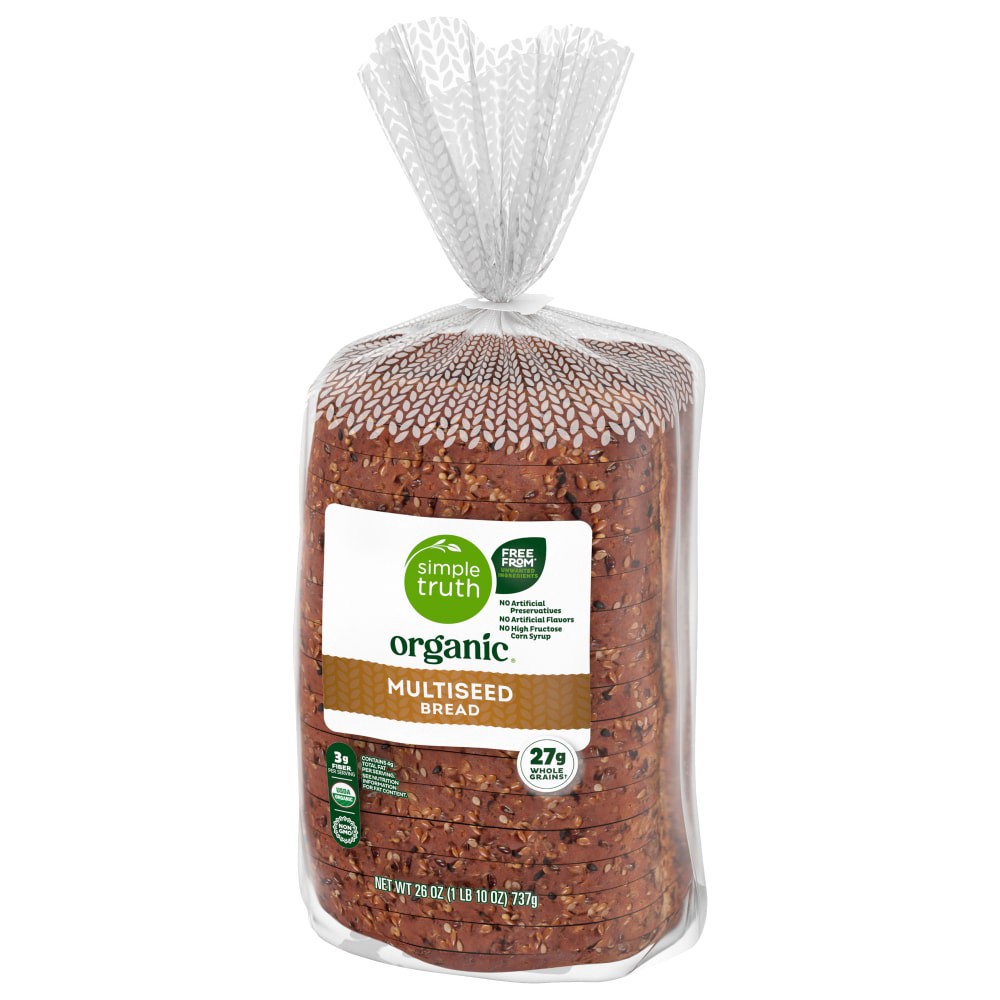 slide 3 of 6, Simple Truth Organic Multiseed Bread, 26 oz