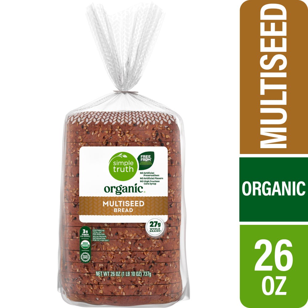 slide 2 of 2, Simple Truth Organic Multiseed Bread, 26 oz