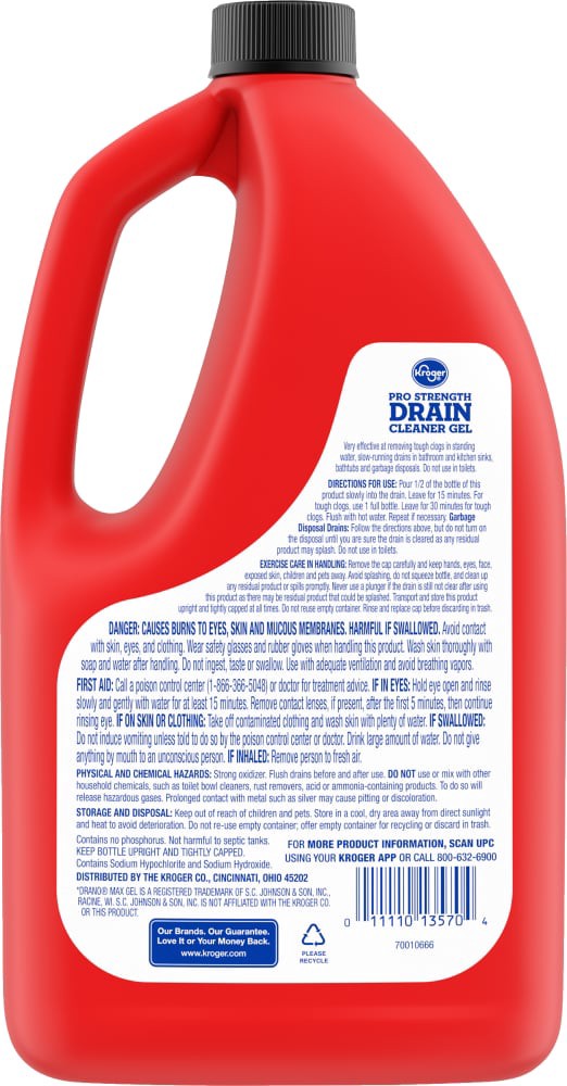 slide 4 of 4, Kroger Pro Strength Drain Cleaner Gel, 32 fl oz