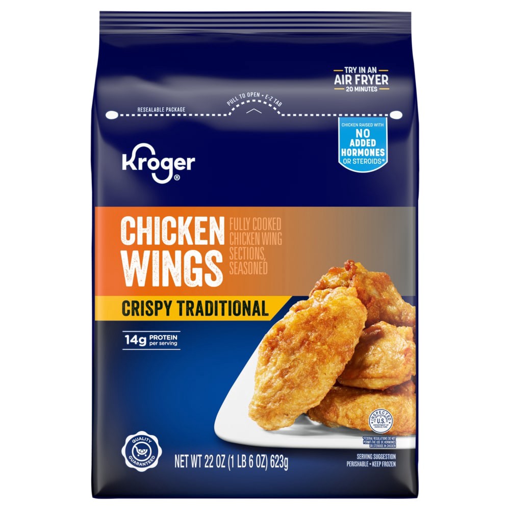 slide 3 of 6, Kroger Traditional Roasted Chicken Wings, 22 oz