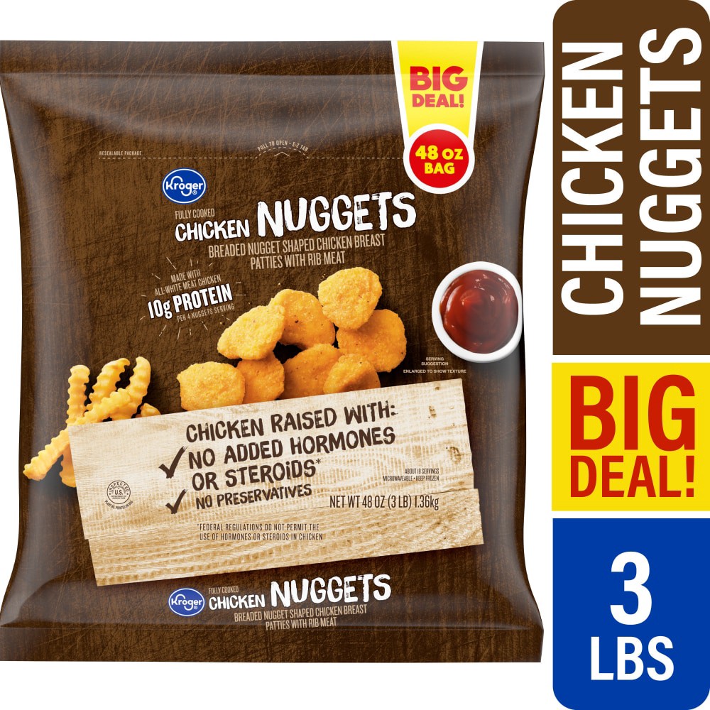 slide 3 of 5, Kroger Breaded Chicken Nuggets, 48 oz