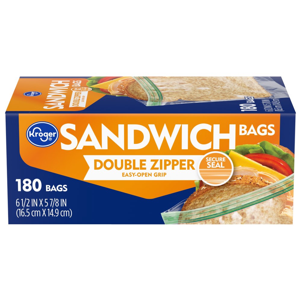 slide 4 of 4, Kroger Reclosable Sandwich Bags, 180 ct
