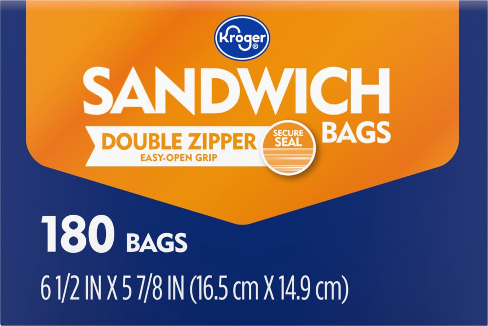 slide 3 of 4, Kroger Reclosable Sandwich Bags, 180 ct
