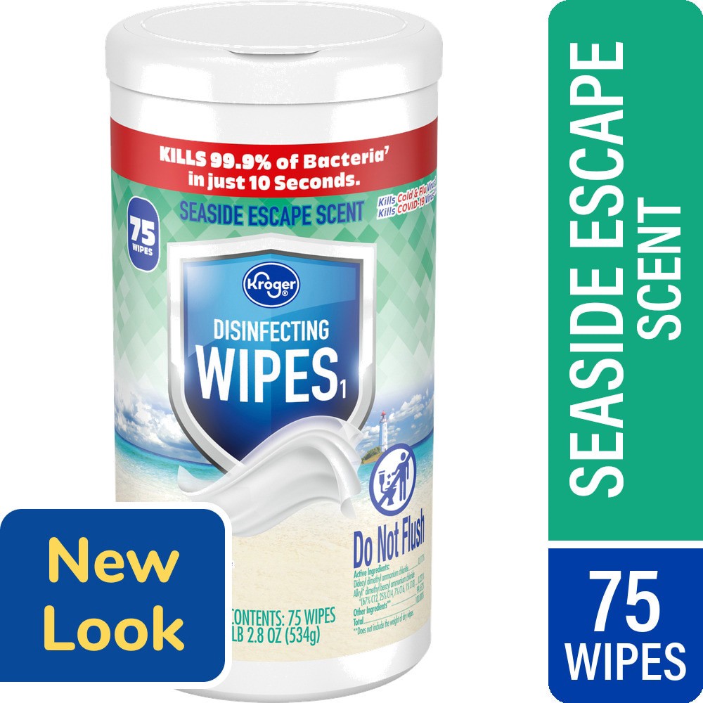 slide 3 of 4, Kroger® Seaside Escape Disinfecting Wipes, 75 ct