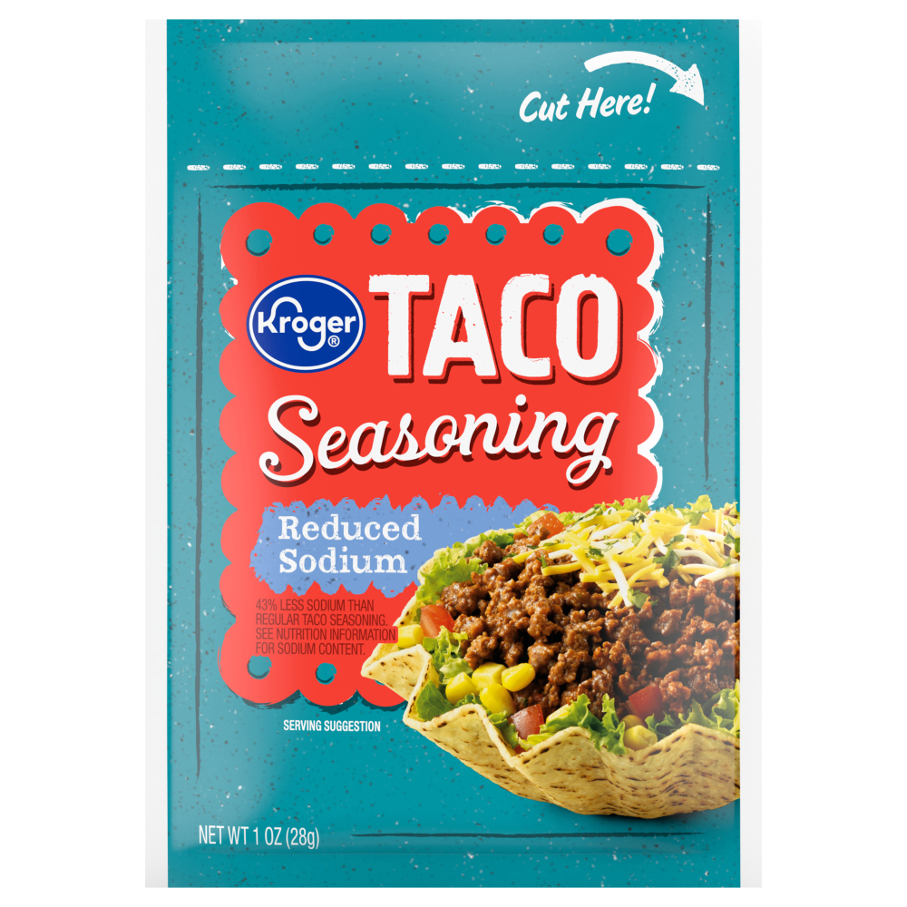 slide 3 of 4, Kroger® Reduced Sodium Taco Seasoning, 1 oz
