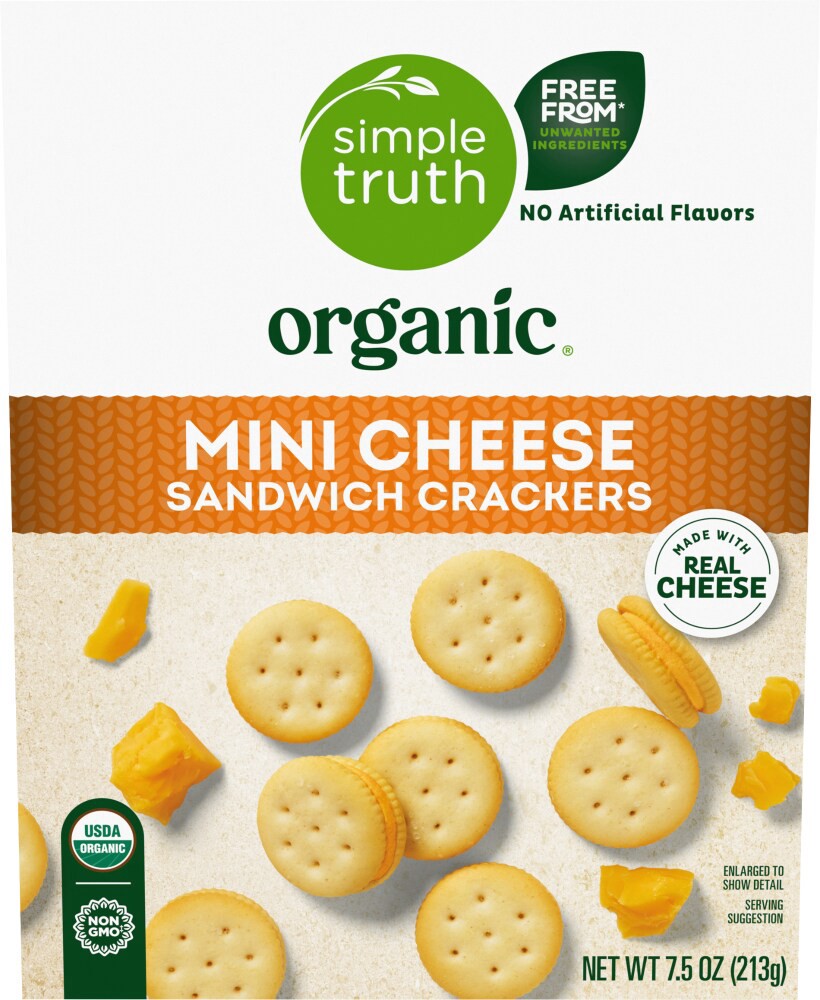 slide 4 of 4, Simple Truth Organic® Mini Cheese Sandwich Crackers, 7.5 oz