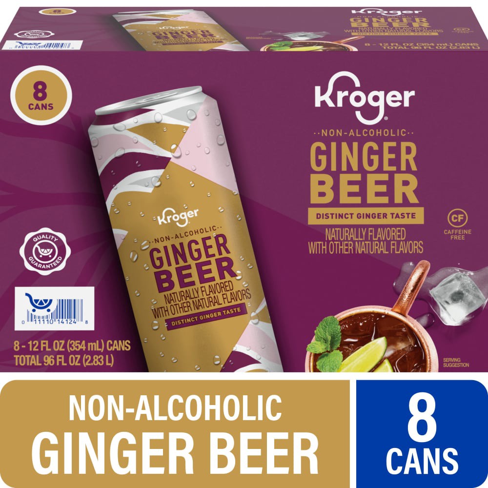 slide 2 of 4, Kroger® Non Alcoholic Ginger Beer Cans, 8 ct; 12 fl oz