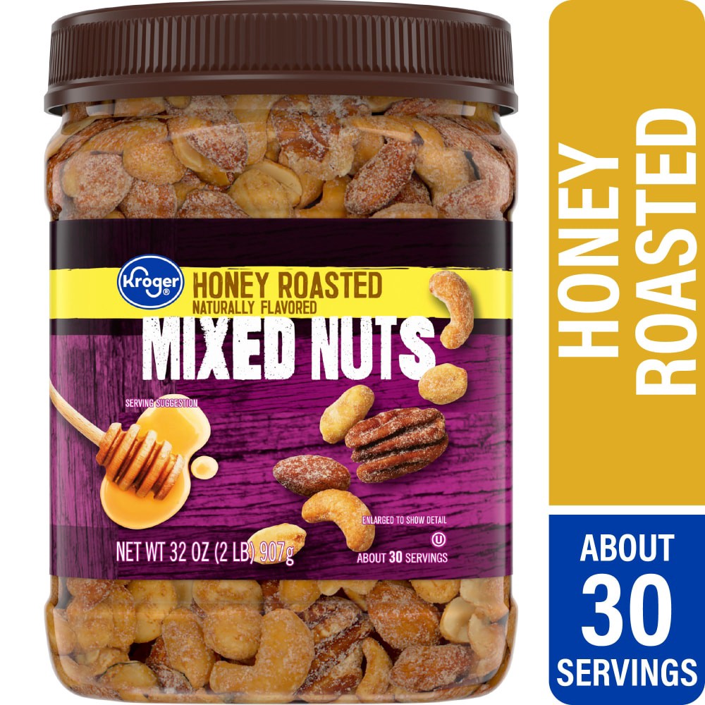 slide 2 of 4, Kroger® Honey Roasted Mixed Nuts, 32 oz