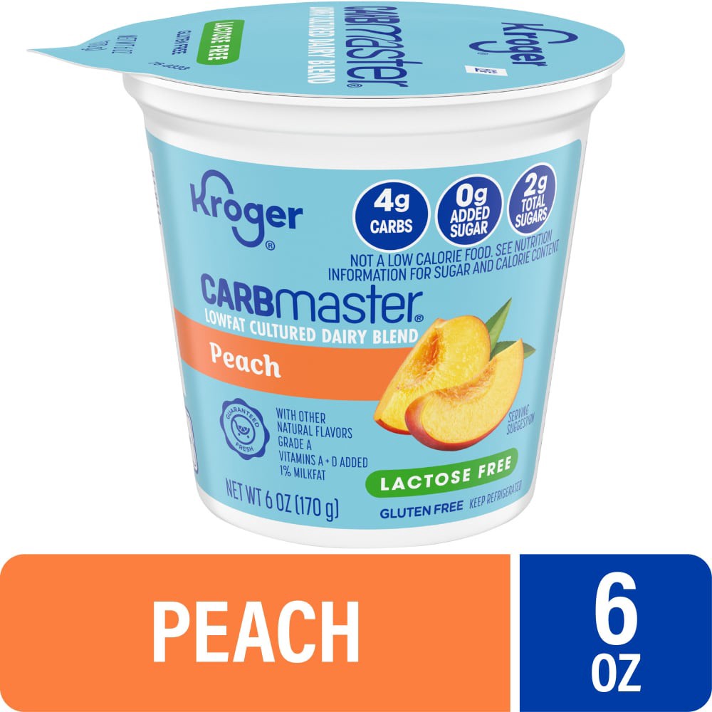slide 5 of 5, Kroger Carbmaster Peach Yogurt, 6 oz