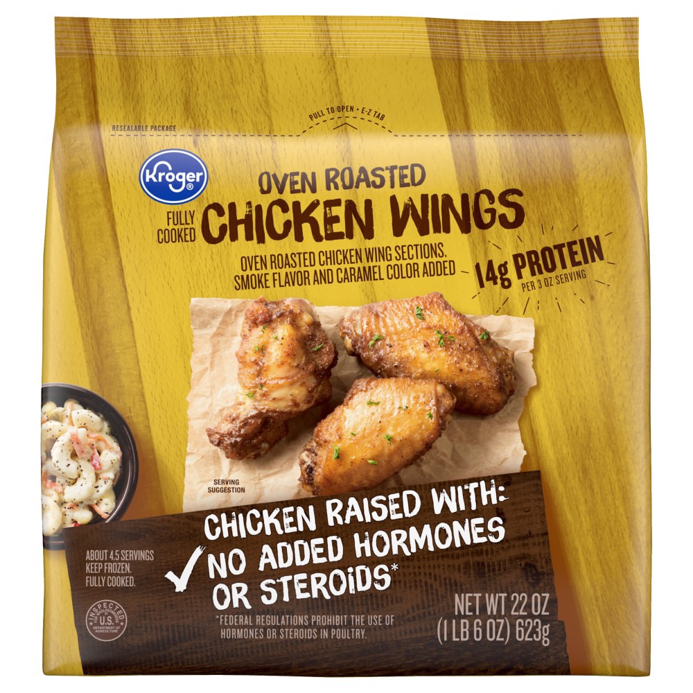 slide 4 of 4, Kroger® Fully Cooked Oven Roasted Chicken Wings, 22 oz