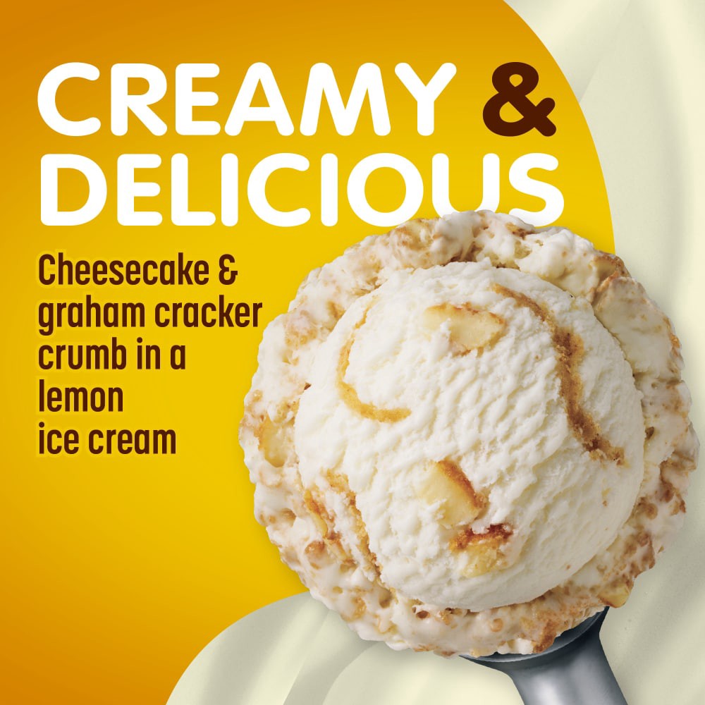 slide 2 of 5, Kroger® Lemon Cheesecake Ice Cream Tub, 48 fl oz