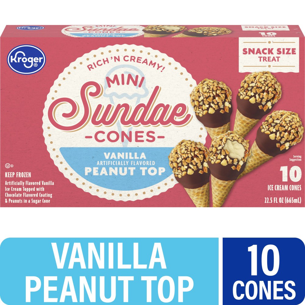 slide 4 of 4, Kroger® Mini Vanilla Sundae Cones, 10 ct