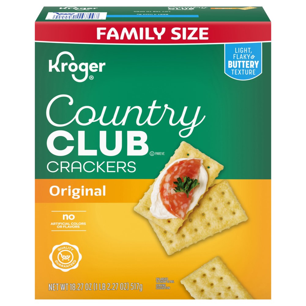 slide 3 of 3, Kroger® Family Size Country Club Crackers, 18.27 oz