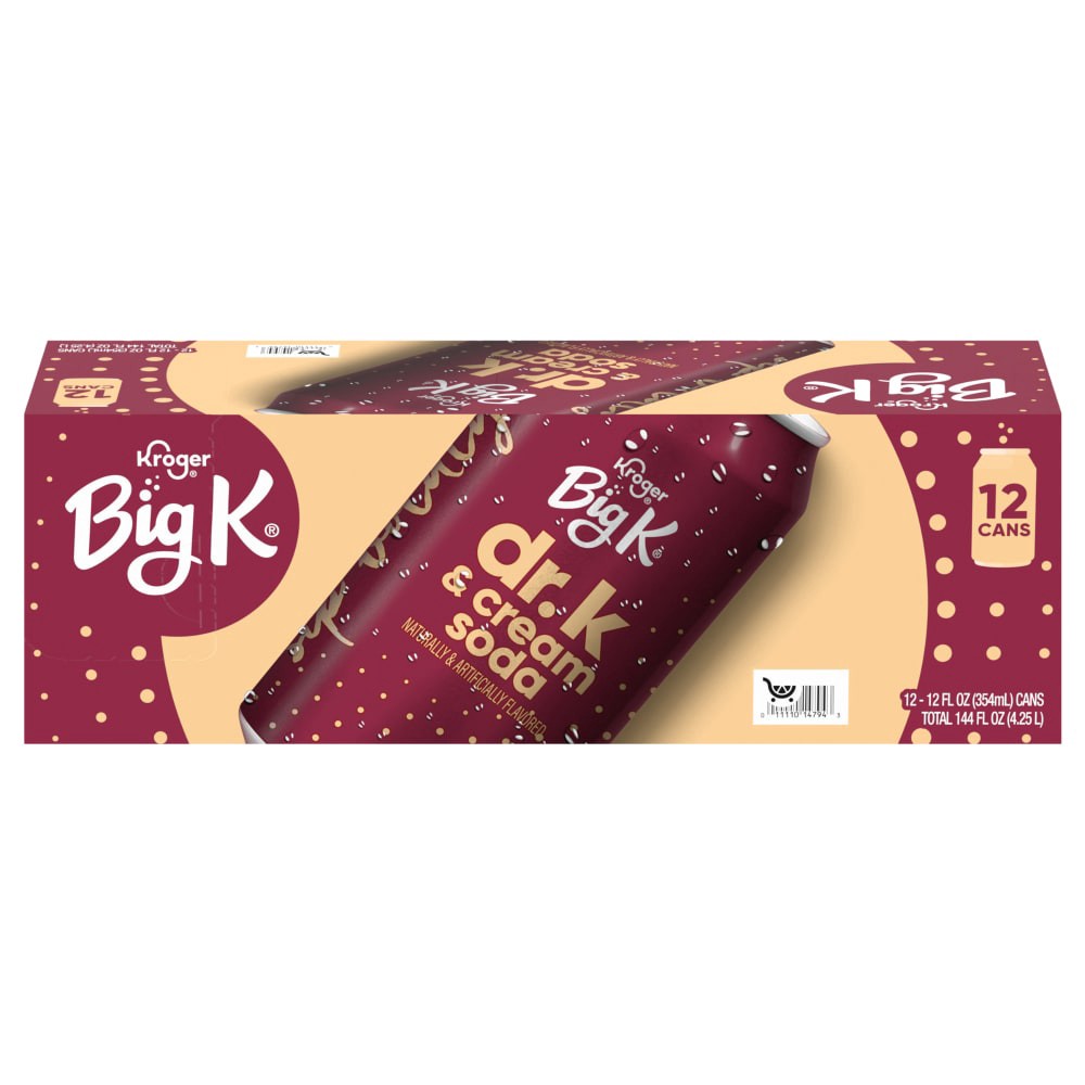 slide 2 of 4, Kroger® Big K® Dr. K & Cream Soda Cans, 12 ct; 12 fl oz