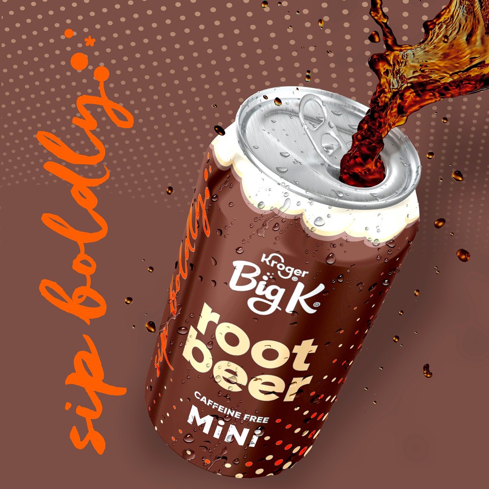 slide 5 of 6, Kroger® Big K® Rootbeer Caffeine Free Soda Mini Cans, 6 ct; 7.5 fl oz