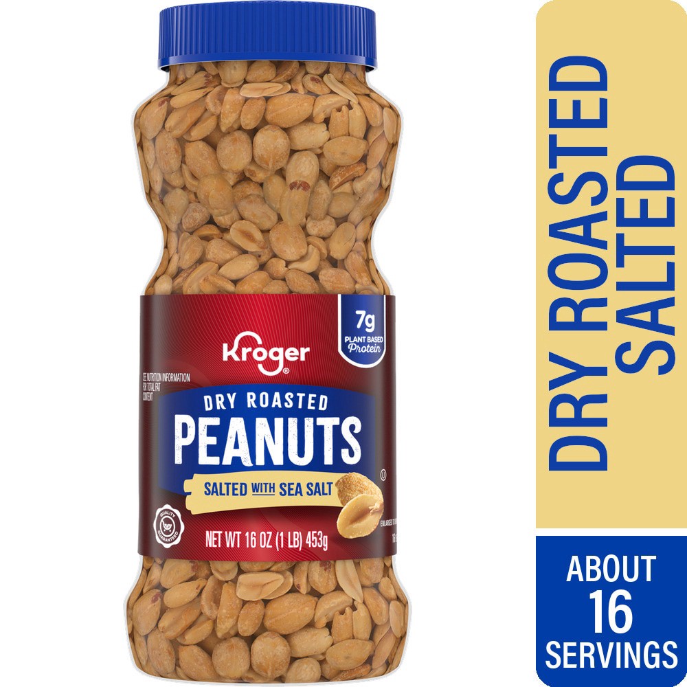 slide 3 of 4, Kroger® Dry Roasted Peanuts Salted with Sea Salt, 16 oz