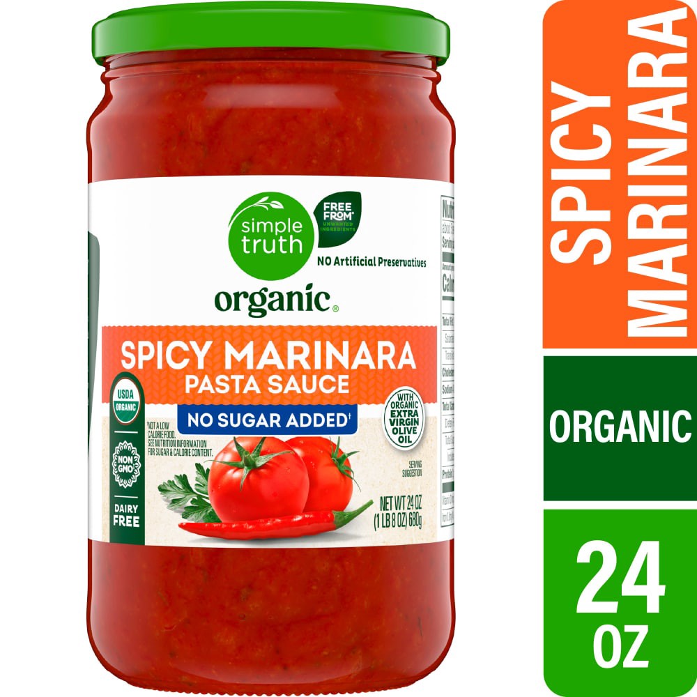slide 3 of 3, Simple Truth Organic® Spicy Marinara Pasta Sauce, 24 oz