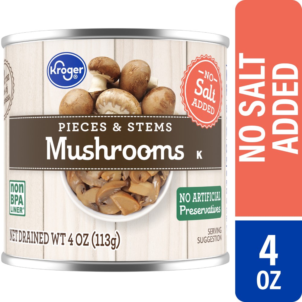 slide 4 of 4, Kroger® Mushrooms Pieces and Stems No Salt Added, 4 oz