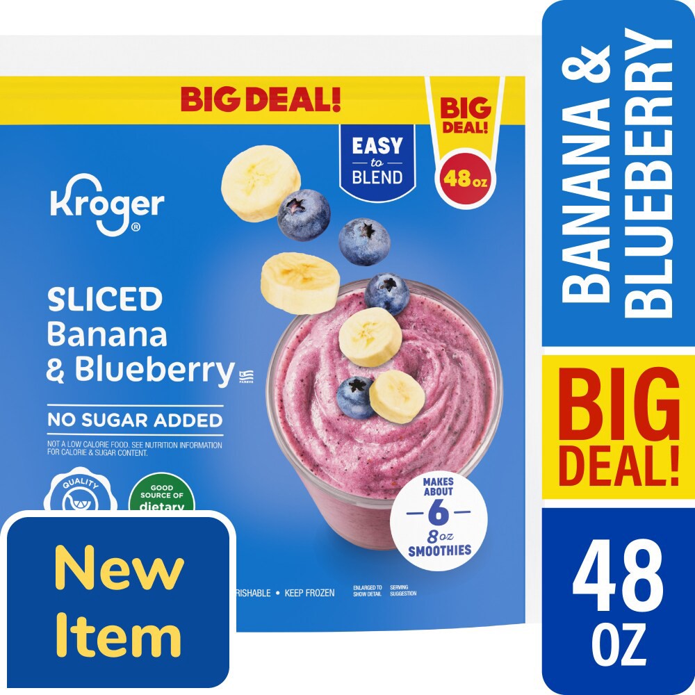 slide 2 of 3, Kroger® Sliced Banana & Blueberry Smoothie, 48 oz