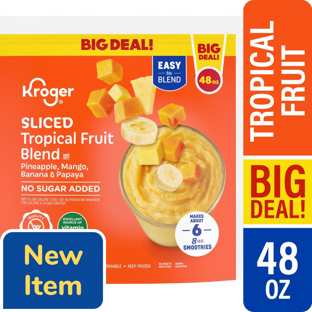 slide 4 of 4, Kroger® Sliced Tropical Fruit Belnd Smoothie, 48 oz