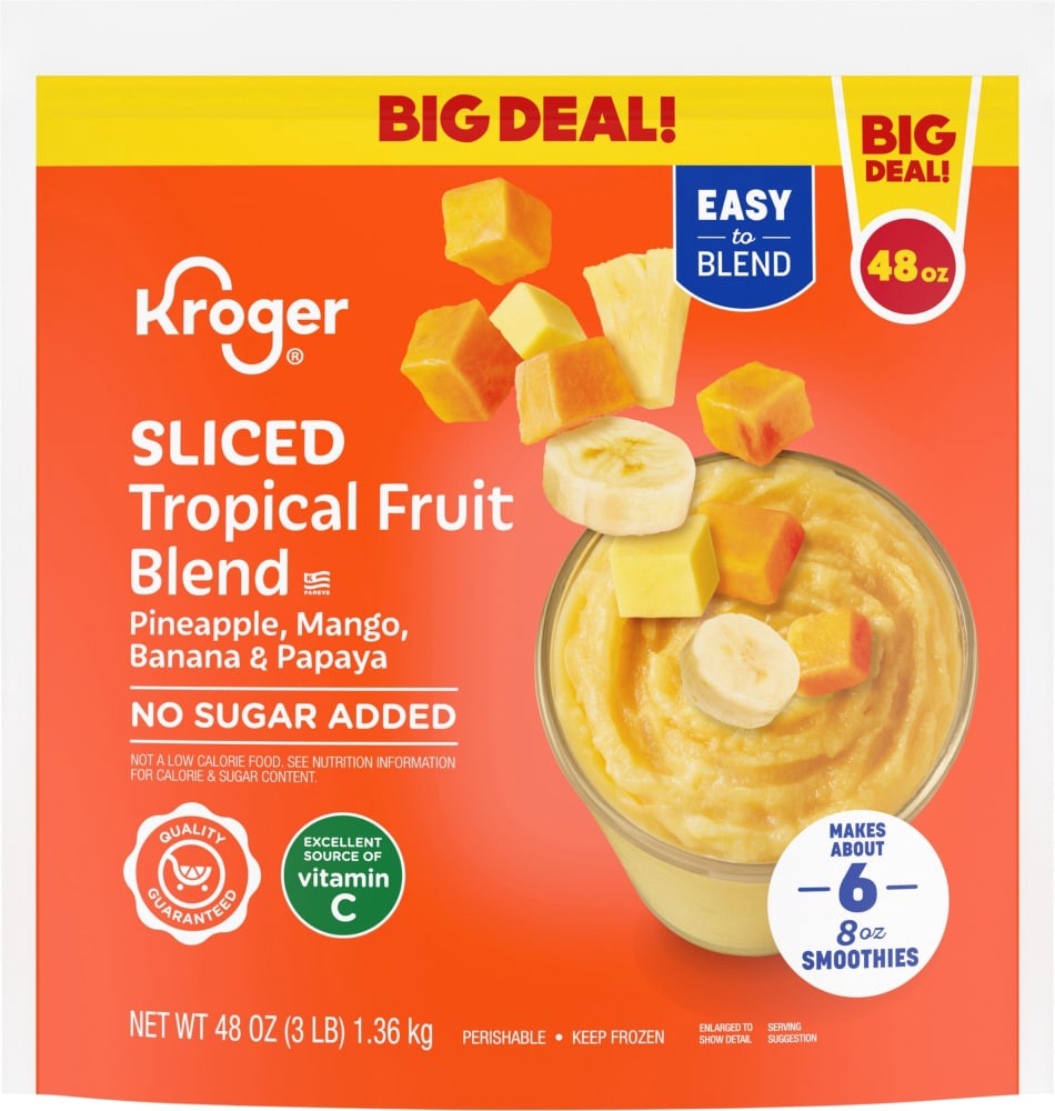 slide 2 of 2, Kroger® Sliced Tropical Fruit Belnd Smoothie, 48 oz