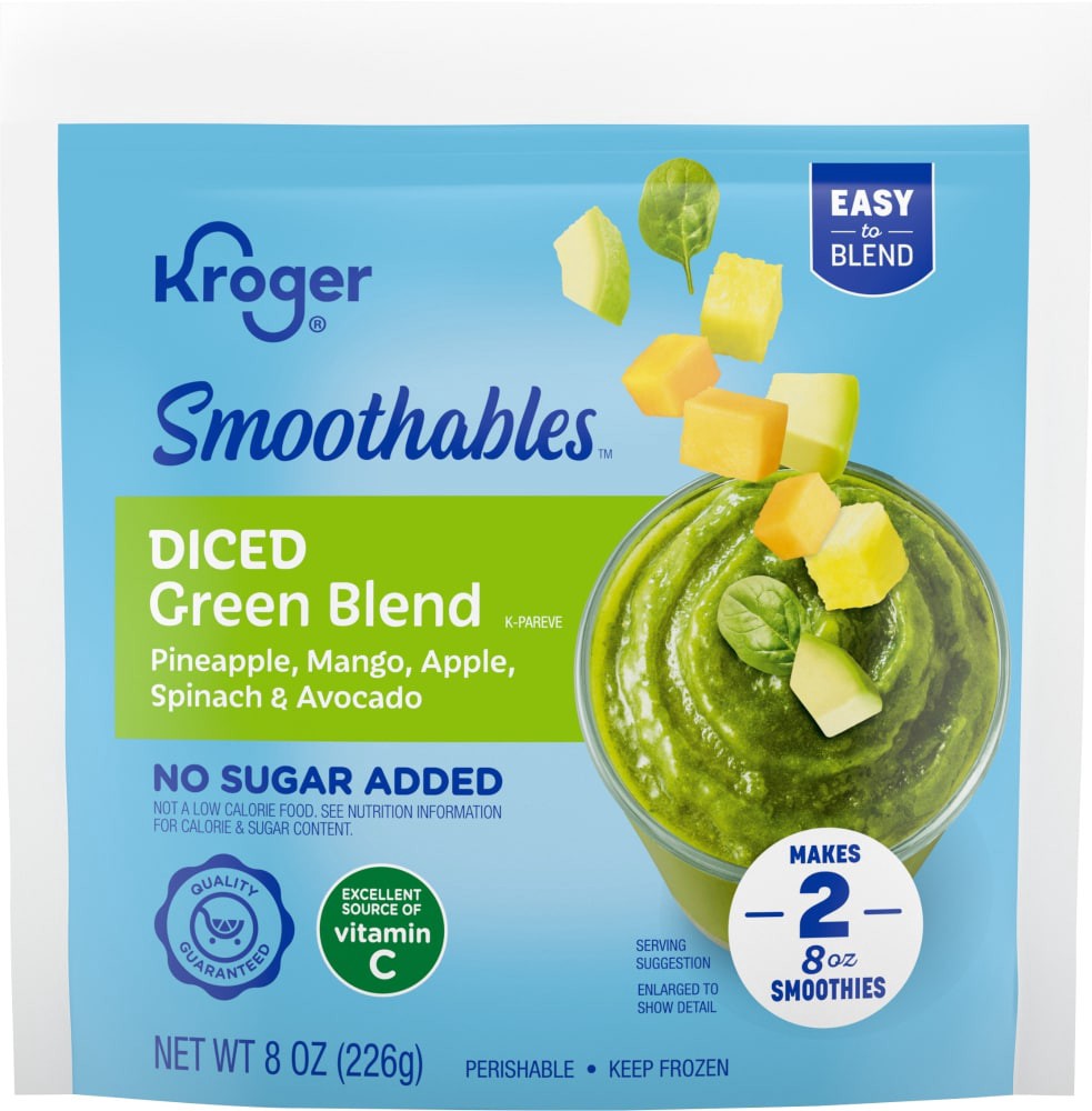 slide 2 of 2, Kroger® Smoothables™ Diced Green Blend Smoothie, 8 oz