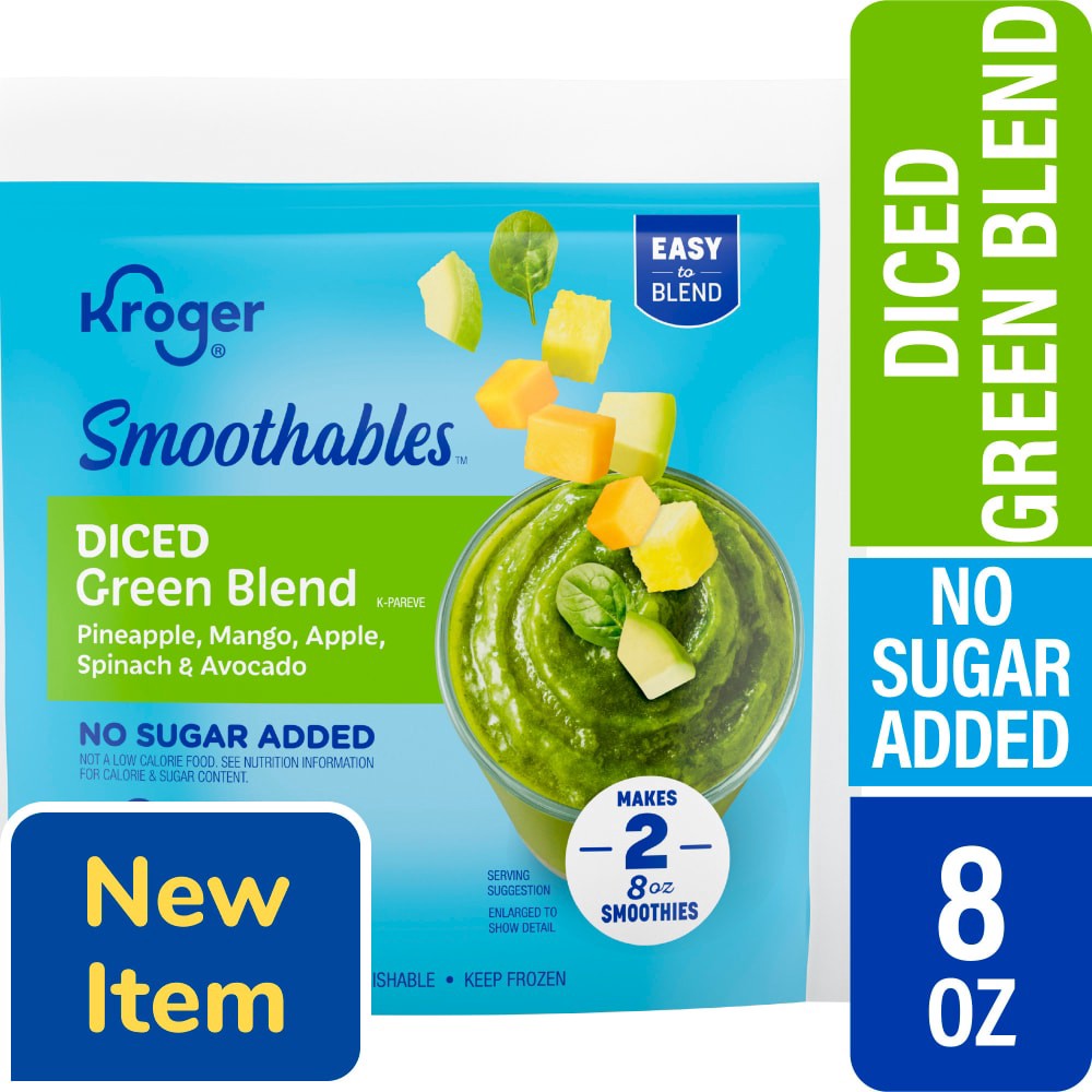 slide 2 of 3, Kroger® Smoothables™ Diced Green Blend Smoothie, 8 oz