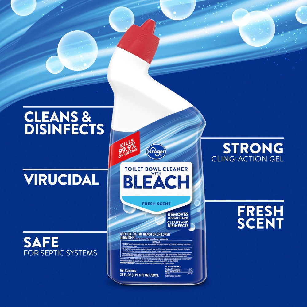 slide 4 of 4, Kroger® Fresh Scent Toilet Bowl Cleaner with Bleach Value Pack, 2 ct; 24 fl oz