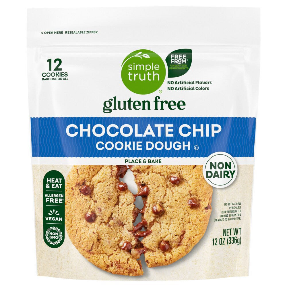 slide 2 of 2, Simple Truth® Gluten Free Non Dairy Chocolate Chip Cookie Dough, 12 oz, 12 oz