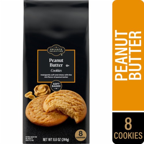 slide 1 of 1, Private Selection® Soft Baked Peanut Butter Cookies, 8 ct; 8.6 oz