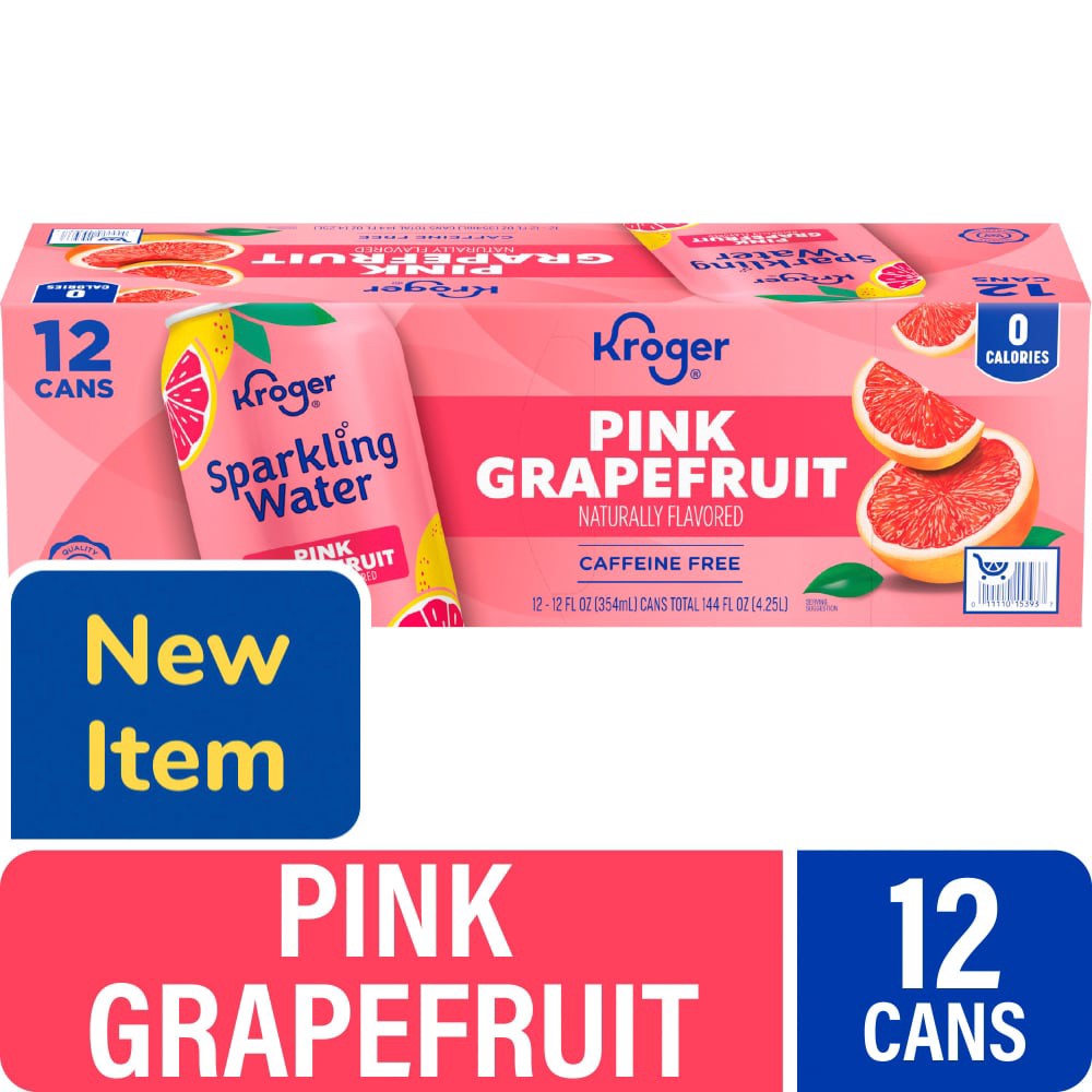 slide 2 of 4, Kroger® Pink Grapefruit Sparkling Water Cans, 12 ct; 12 fl oz