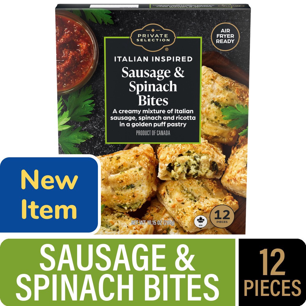 slide 1 of 1, Private Selection® Italian Inspired Sausage and Spinach Bites, 12 ct / 10.15 oz