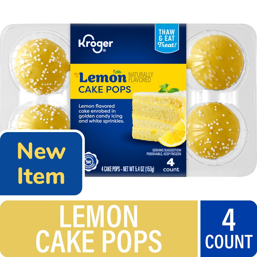 slide 3 of 3, Kroger Lemon Cake Pops, 4 ct / 5.4 oz, 4 ct
