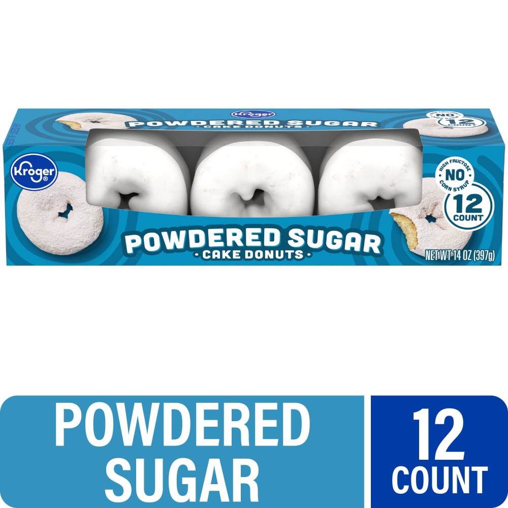 slide 4 of 4, Kroger Powdered Cake Donuts, 12 ct; 14 oz