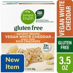 Simple Truth® Gluten Free Ancient Grains Vegan White Cheddar Rice Crackers, 3.5 oz