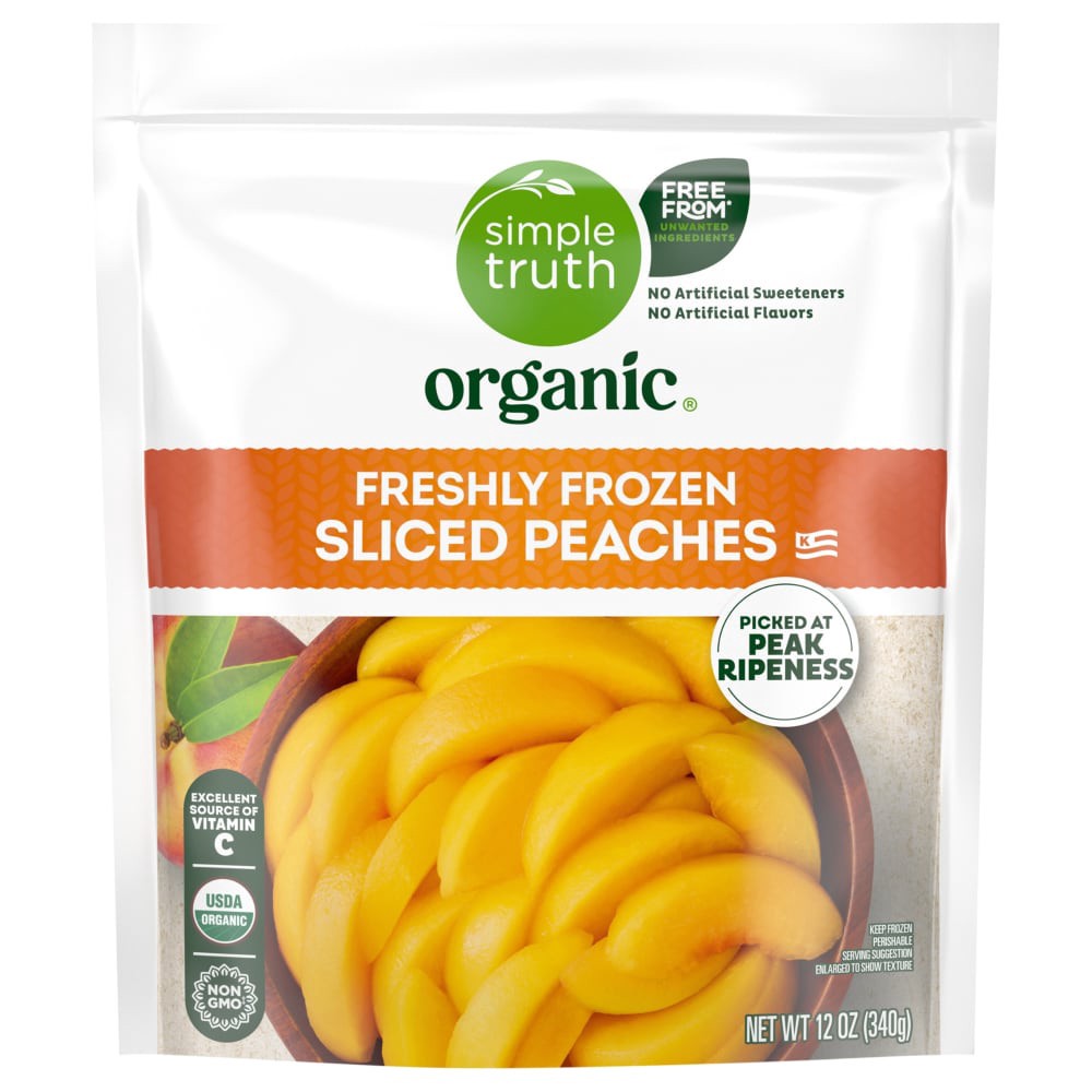 slide 2 of 2, Simple Truth Organic® Frozen Sliced Peaches, 12 oz