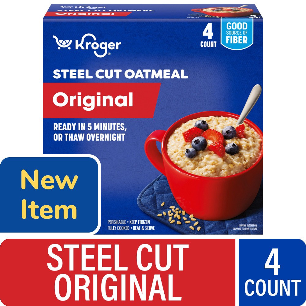slide 1 of 1, Kroger® Original Frozen Steel Cut Oatmeal, 4 ct / 32 oz, 4 ct