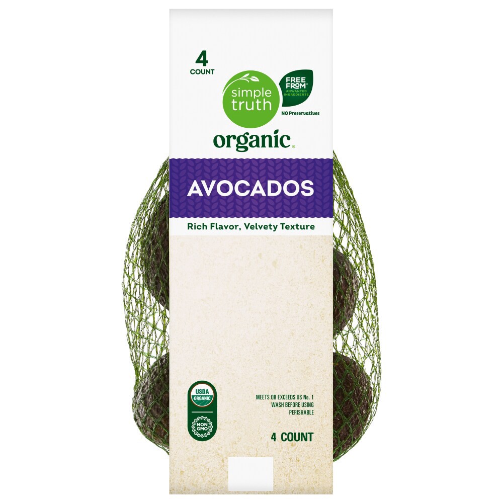 slide 3 of 5, Simple Truth Organic Hass Avocados, 4 ct