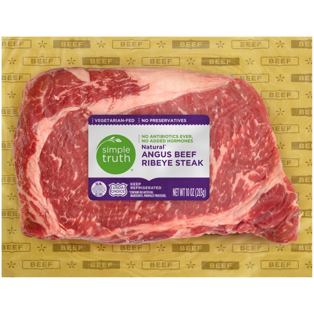 slide 2 of 2, Simple Truth Natural Angus Beef Ribeye Steak, 10 oz