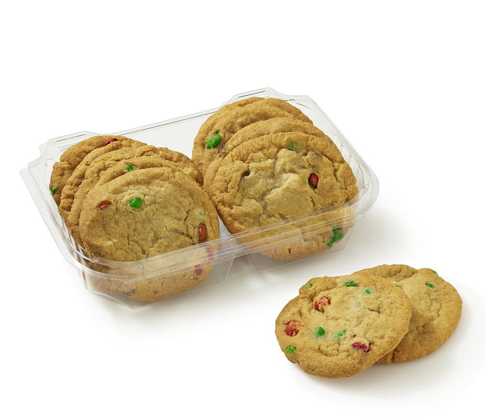 slide 1 of 1, Bakery Fresh Red and Green M&M Cookies, 16 ct