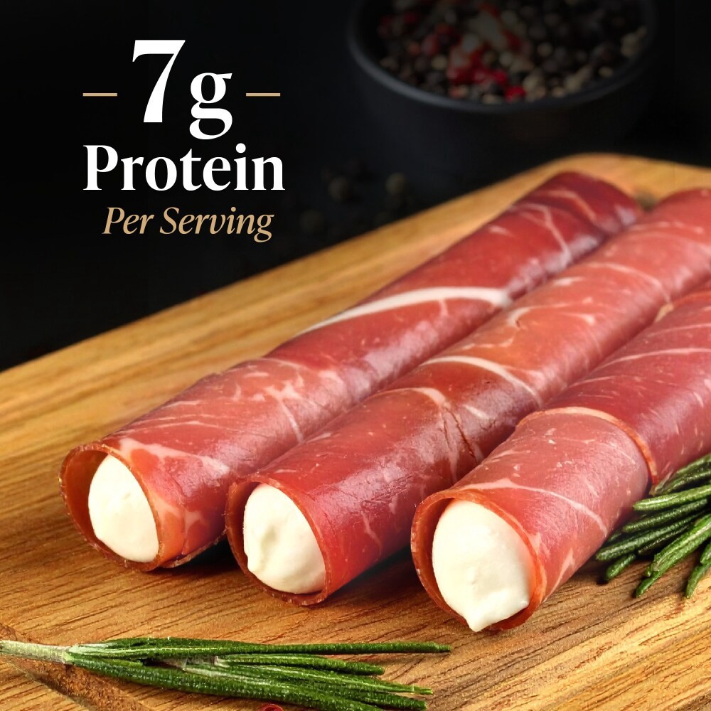 slide 3 of 4, Private Selection Pre-Sliced Prosciutto & Mozzarella Rolls, 5 oz